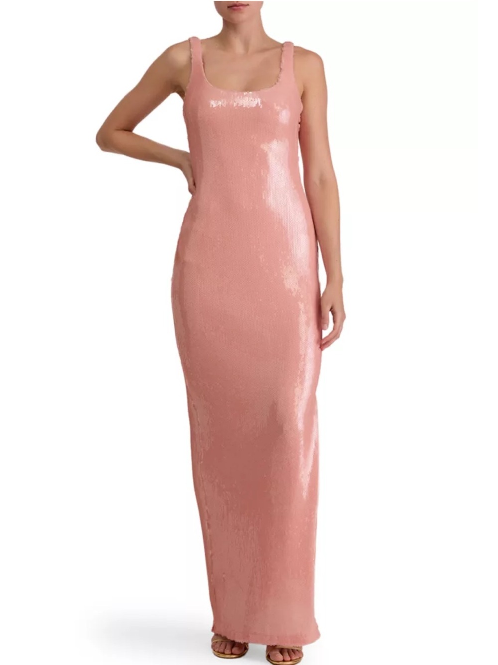 Lulu's Blush Pink Sequin Tank Maxi Dress
